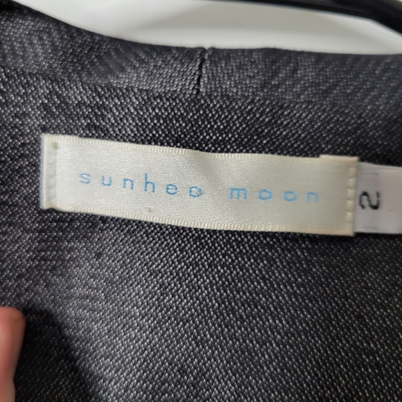 Sunhee Moon Minimalist Lagenlook Denim Trench Coat Size 2 Made in USA - Picture 3 of 4